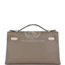 Hermes Special Order (HSS) Kelly Pochette Gris Asphalte and Beton Swift Rose GHW