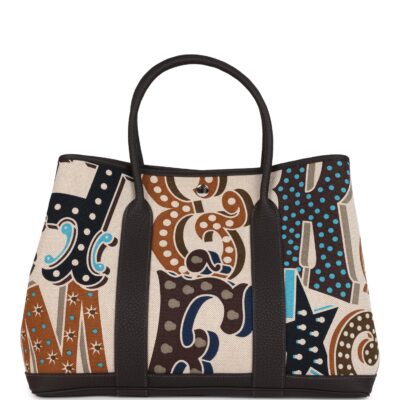 Hermes Garden Party 36 Electrique Ecru and Beige Multi Toile H and Ebene Negonda PHW