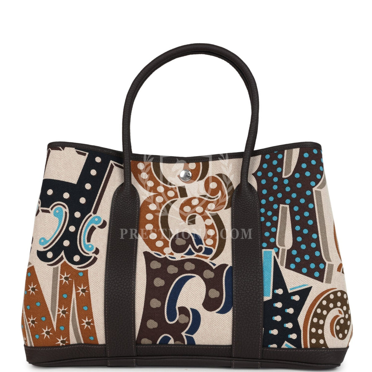 Hermes Garden Party 36 Electrique Ecru and Beige Multi Toile H and Ebene Negonda PHW — изображение 4