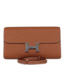 Hermes Constance Wallet To Go Gold Evercolor PHW