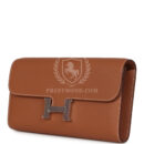 Hermes Constance Wallet To Go Gold Evercolor PHW