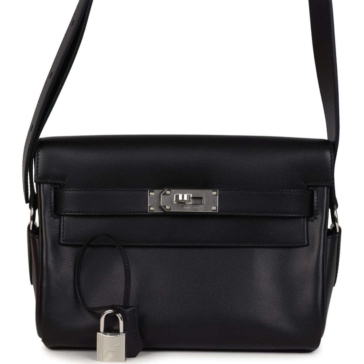 Hermes Kelly Messenger PM Black Evergrain PHW