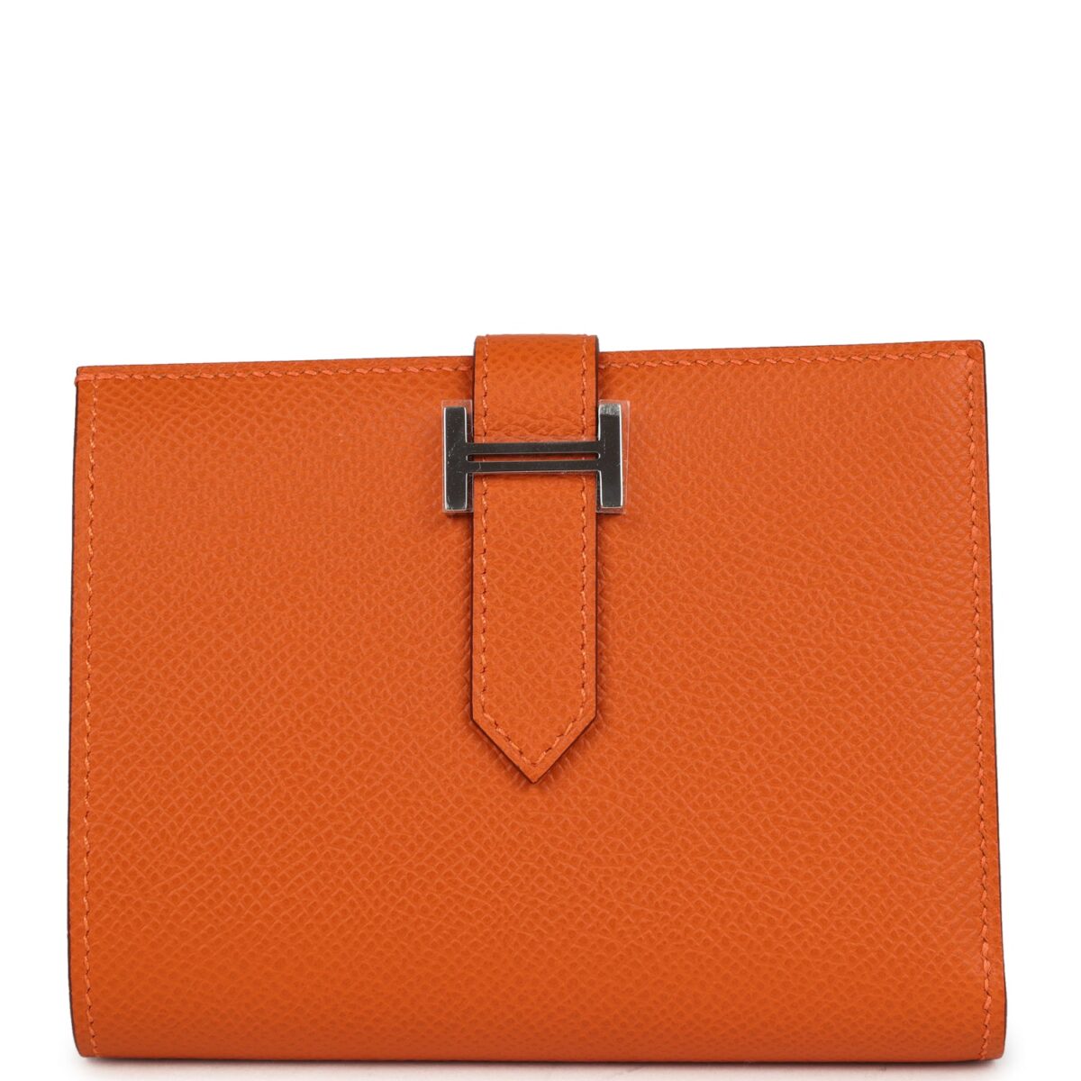 Hermes Bearn Compact Wallet Orange Epsom PHW