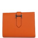 Hermes Bearn Compact Wallet Orange Epsom PHW