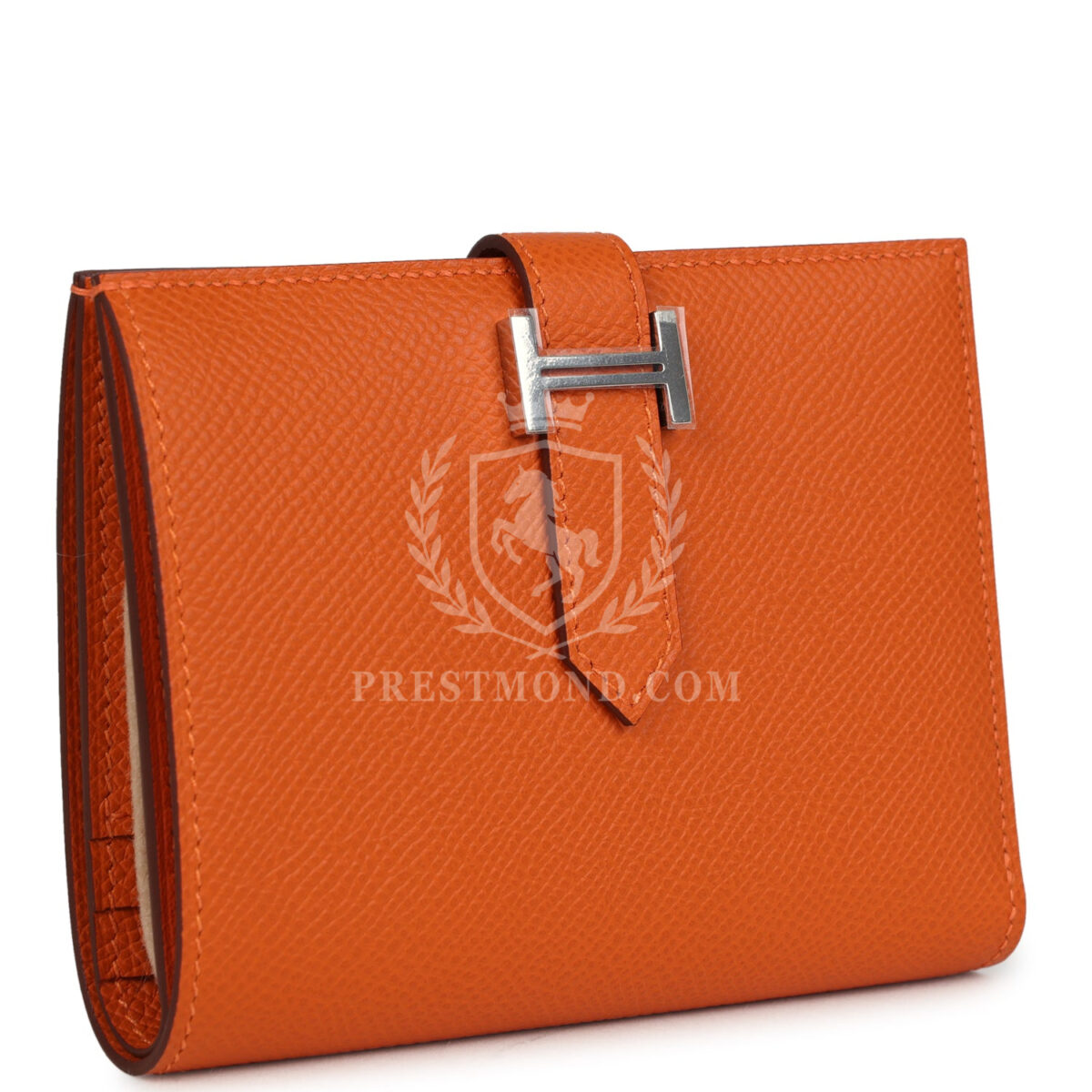 Hermes Bearn Compact Wallet Orange Epsom PHW — изображение 2