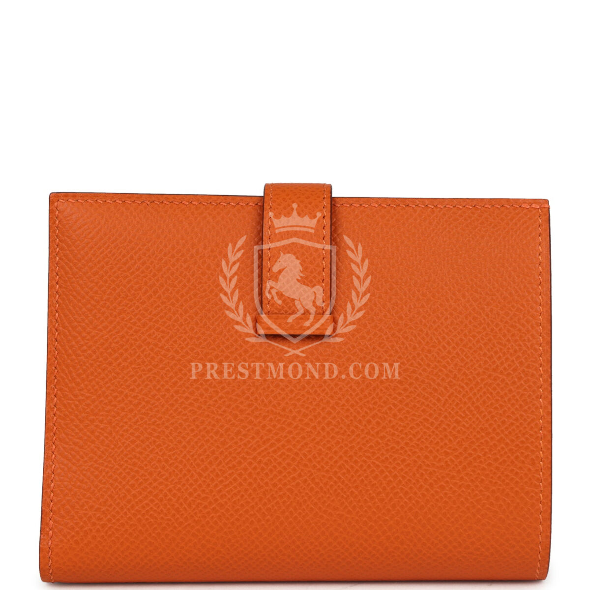 Hermes Bearn Compact Wallet Orange Epsom PHW — изображение 4