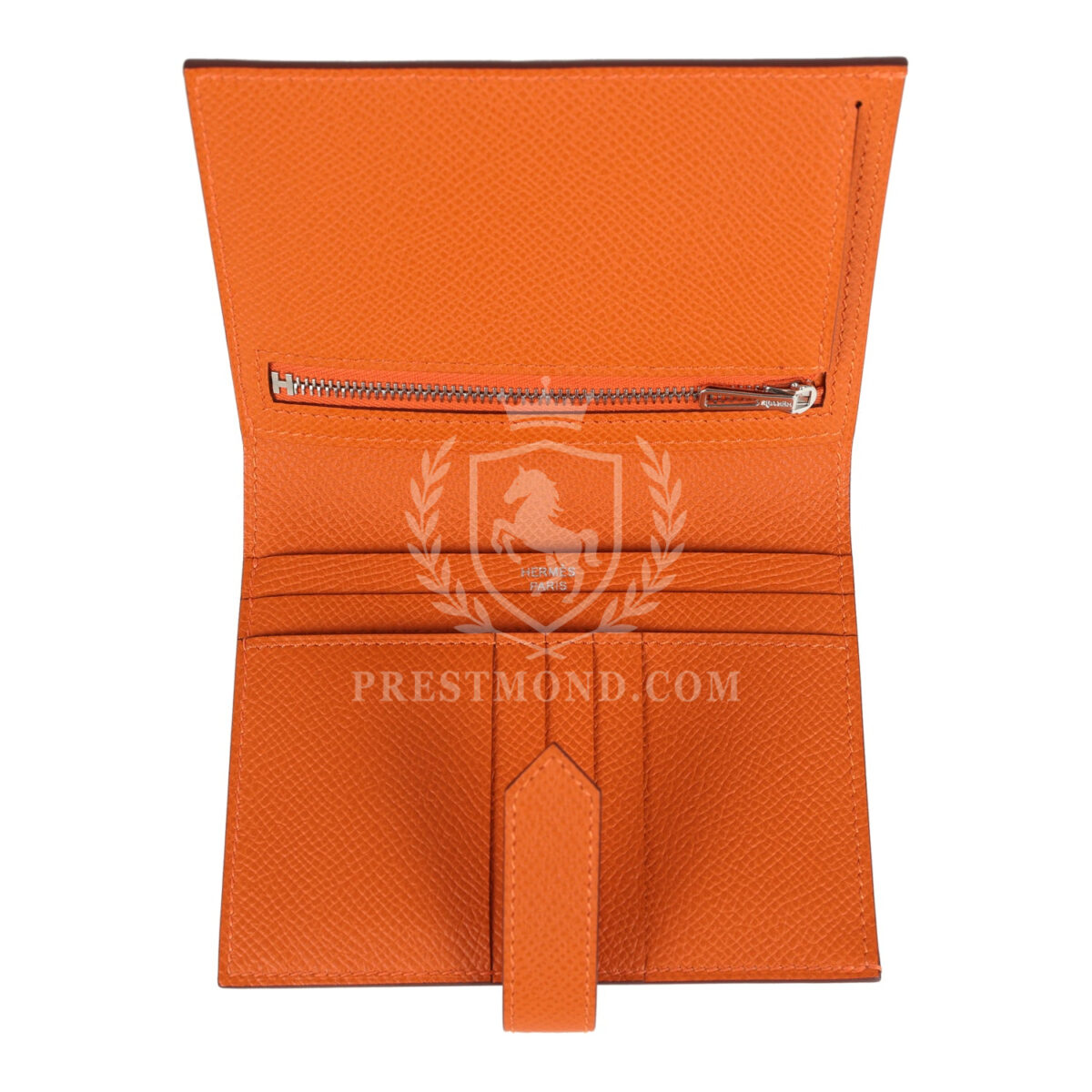 Hermes Bearn Compact Wallet Orange Epsom PHW — изображение 7