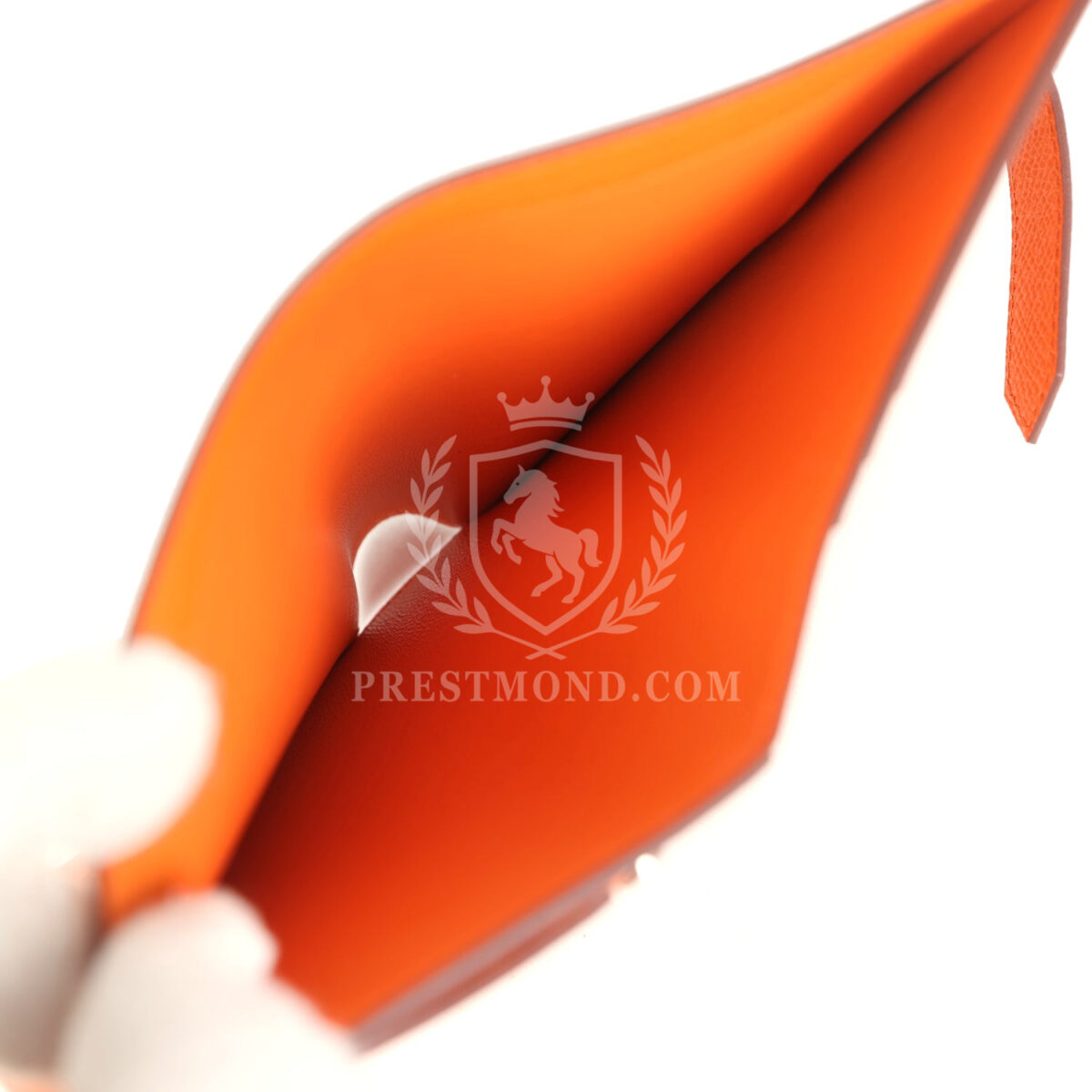 Hermes Bearn Compact Wallet Orange Epsom PHW — изображение 9