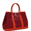 Hermes Garden Party 30 Rubis Officier Canvas and Capucine Negonda PHW