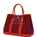 Hermes Garden Party 30 Rubis Officier Canvas and Capucine Negonda PHW