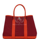 Hermes Garden Party 30 Rubis Officier Canvas and Capucine Negonda PHW