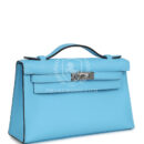 Hermes Kelly Pochette Celeste Swift PHW