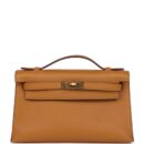 Hermes Kelly Pochette Sesame Swift GHW