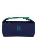 Hermes Bride-A-Brac Case PM Marine Canvas PHW
