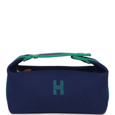 Hermes Bride-A-Brac Case PM Marine Canvas PHW