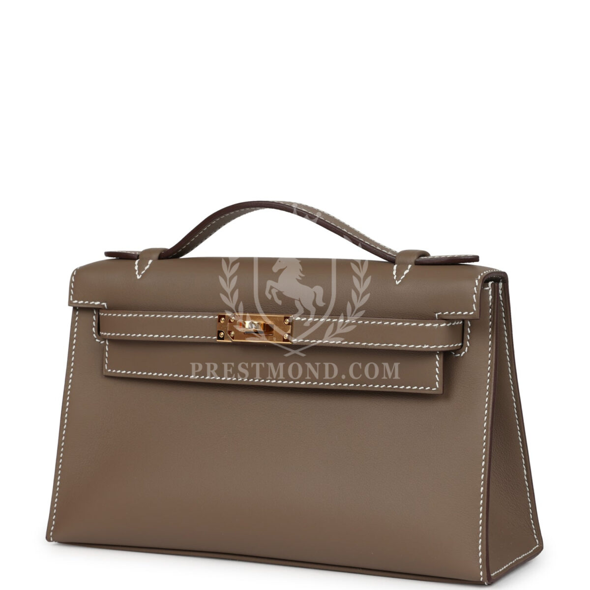 Hermes Kelly Pochette Etoupe Swift GHW — изображение 5