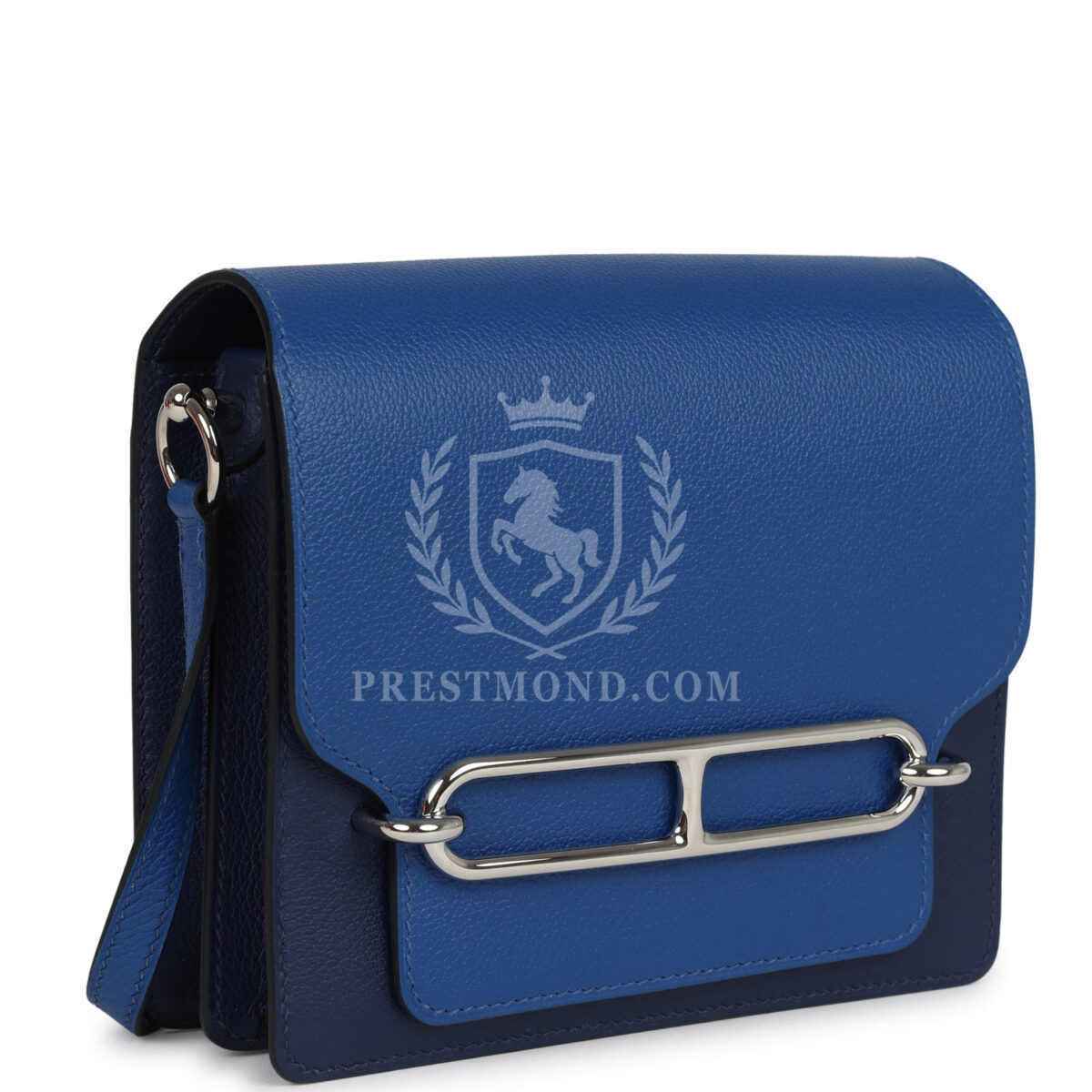 Hermes Mini Sac Roulis Bi-color Bleu Saphir and Bleu France Evercolor PHW — изображение 2
