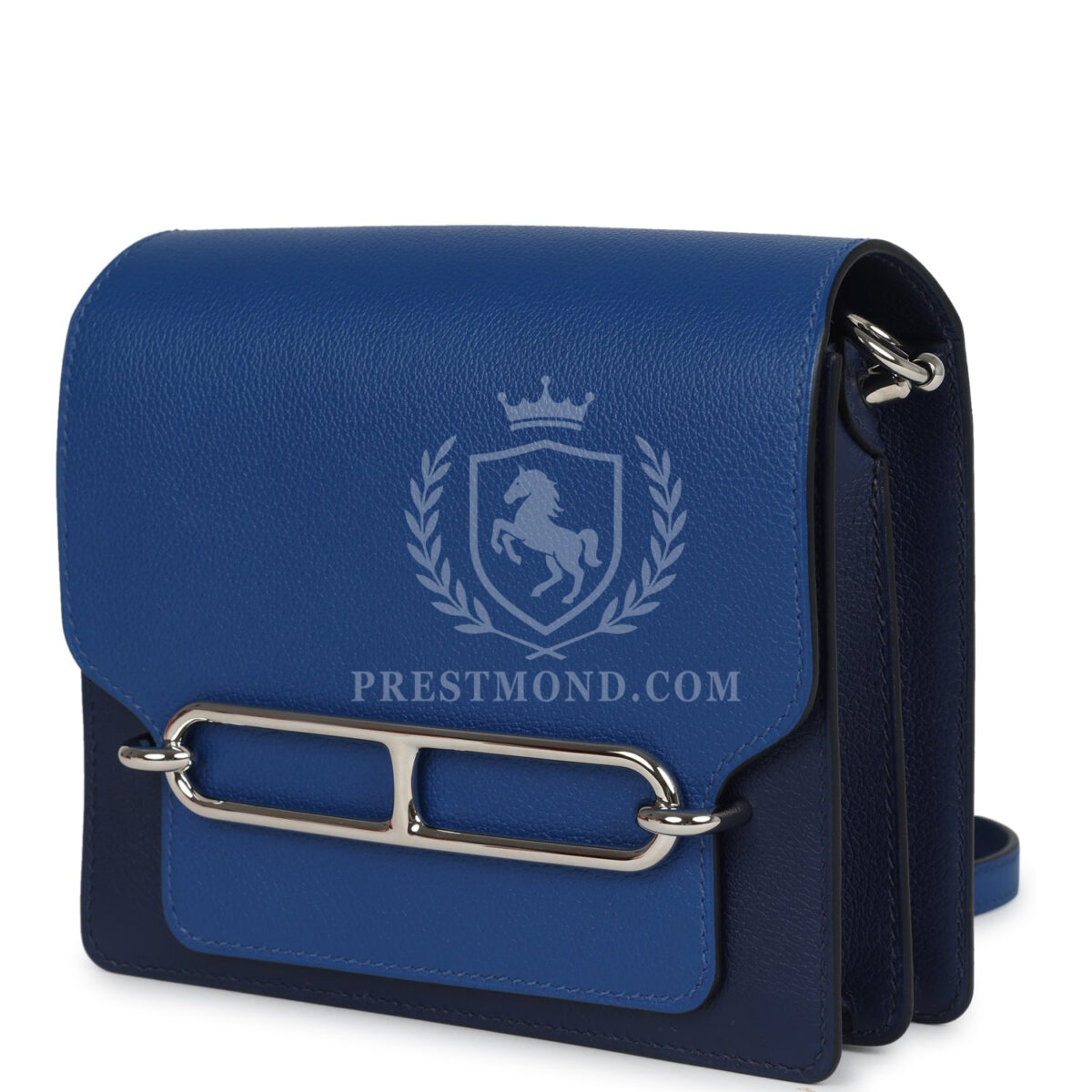 Hermes Mini Sac Roulis Bi-color Bleu Saphir and Bleu France Evercolor PHW — изображение 5