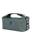 Hermes Bride-A-Brac Au Carre Case PM Vert Foret H Natte Canvas and Wool PHW