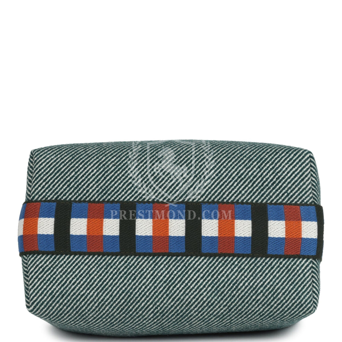 Hermes Bride-A-Brac Au Carre Case PM Vert Foret H Natte Canvas and Wool PHW — изображение 6