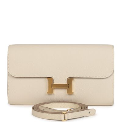 Hermes Constance To Go Wallet Craie Epsom GHW