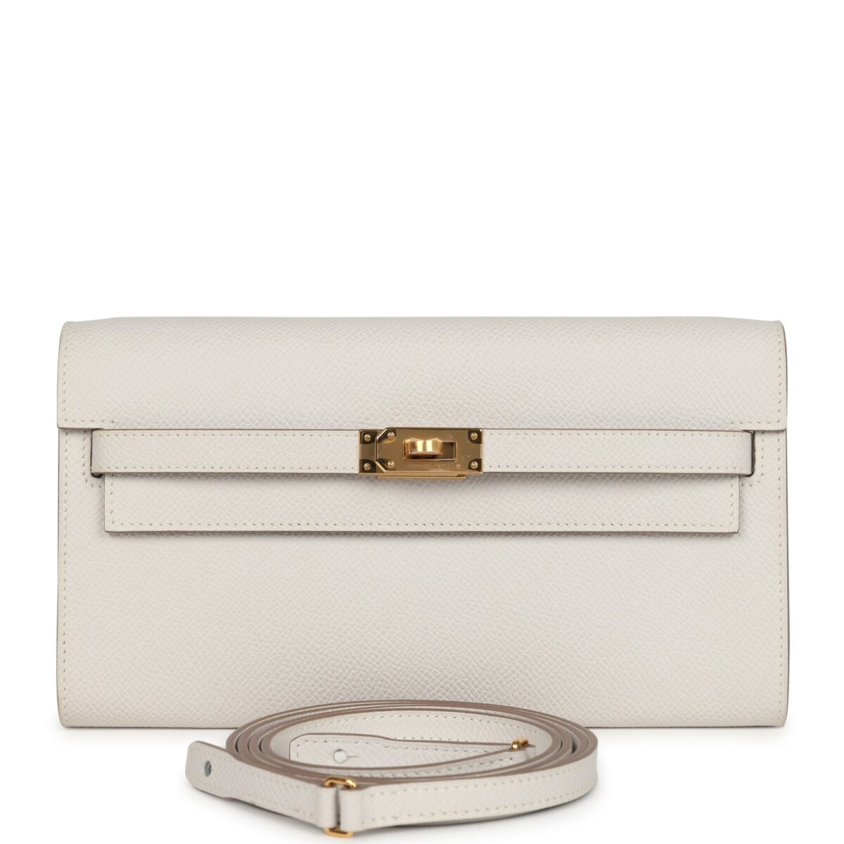 Hermes Kelly Wallet To Go Gris Pale Epsom GHW