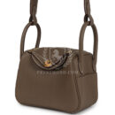 Hermes Mini Lindy II Etoupe Clemence GHW