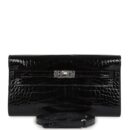Hermes Kelly Wallet To Go Black Shiny Alligator PHW