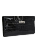 Hermes Kelly Wallet To Go Black Shiny Alligator PHW