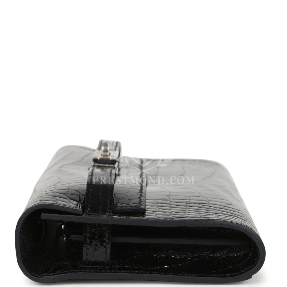 Hermes Kelly Wallet To Go Black Shiny Alligator PHW — изображение 3