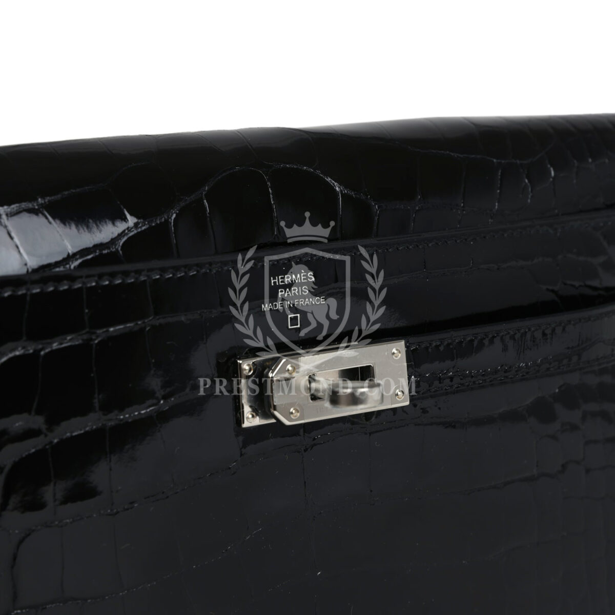 Hermes Kelly Wallet To Go Black Shiny Alligator PHW — изображение 7