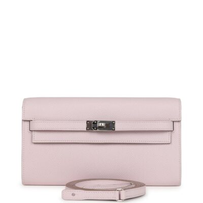 Hermes Kelly Wallet To Go Mauve Pale Epsom PHW