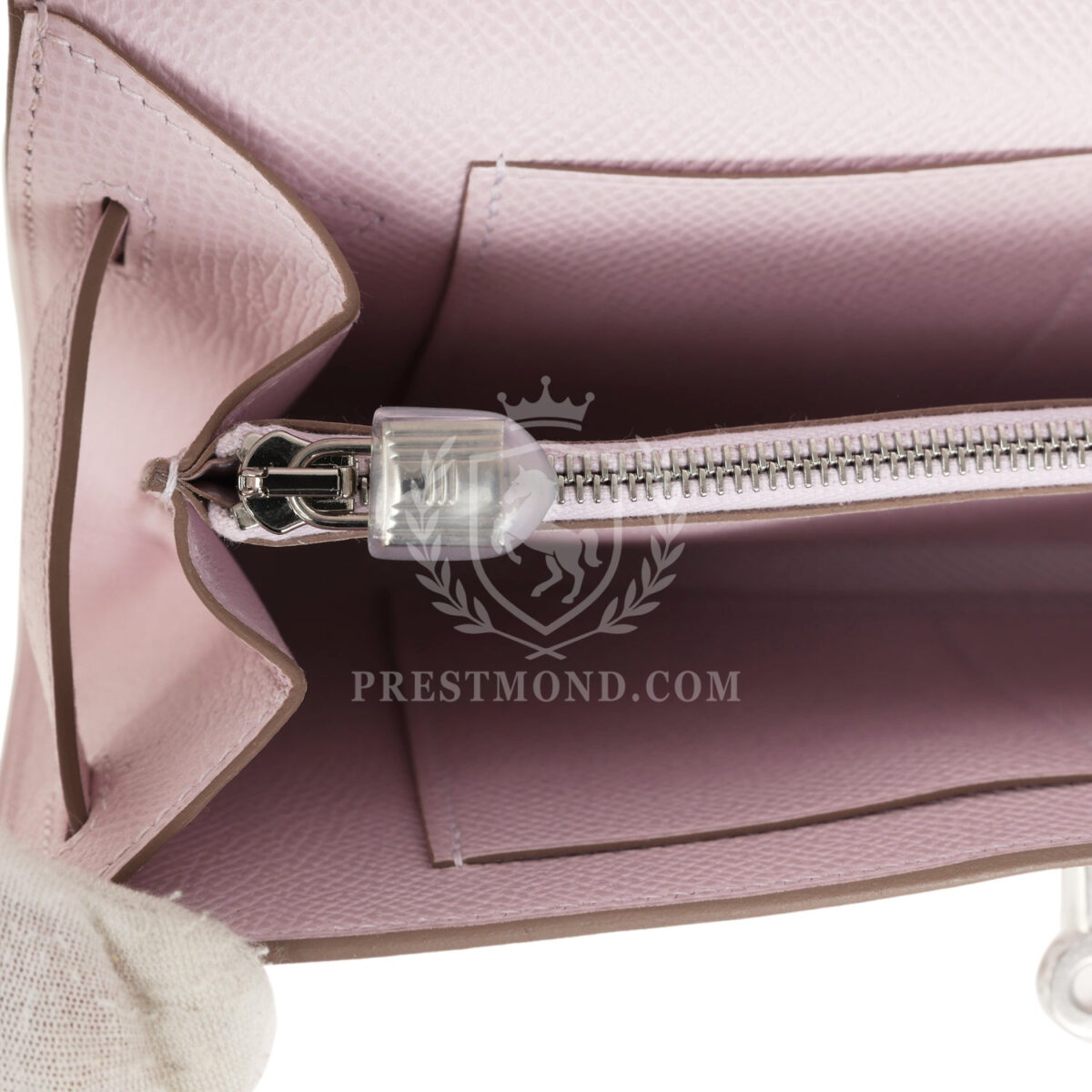 Hermes Kelly Wallet To Go Mauve Pale Epsom PHW — изображение 9
