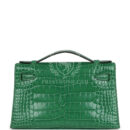 Hermes Kelly Pochette Cactus Shiny Alligator GHW