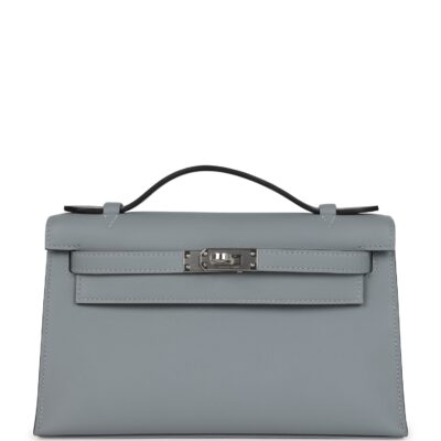 Hermes Kelly Pochette Gris Pantin Swift PHW