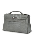 Hermes Kelly Pochette Gris Ciment Matte Alligator PHW