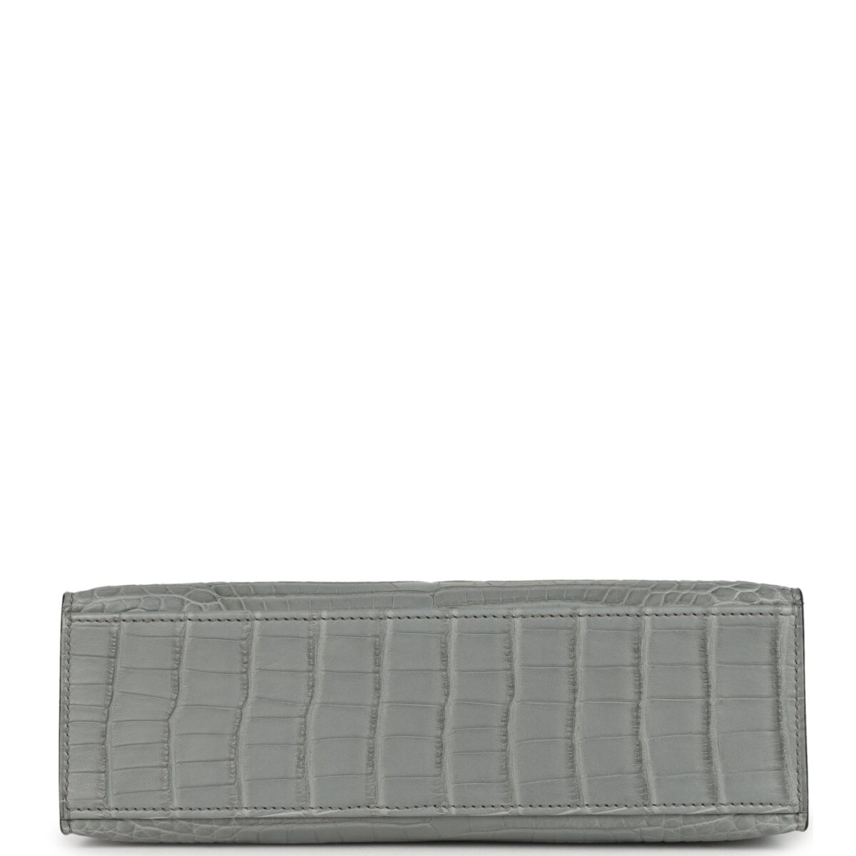 Hermes Kelly Pochette Gris Ciment Matte Alligator PHW — изображение 6
