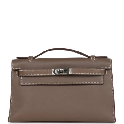 Hermes Kelly Pochette Etoupe Swift PHW