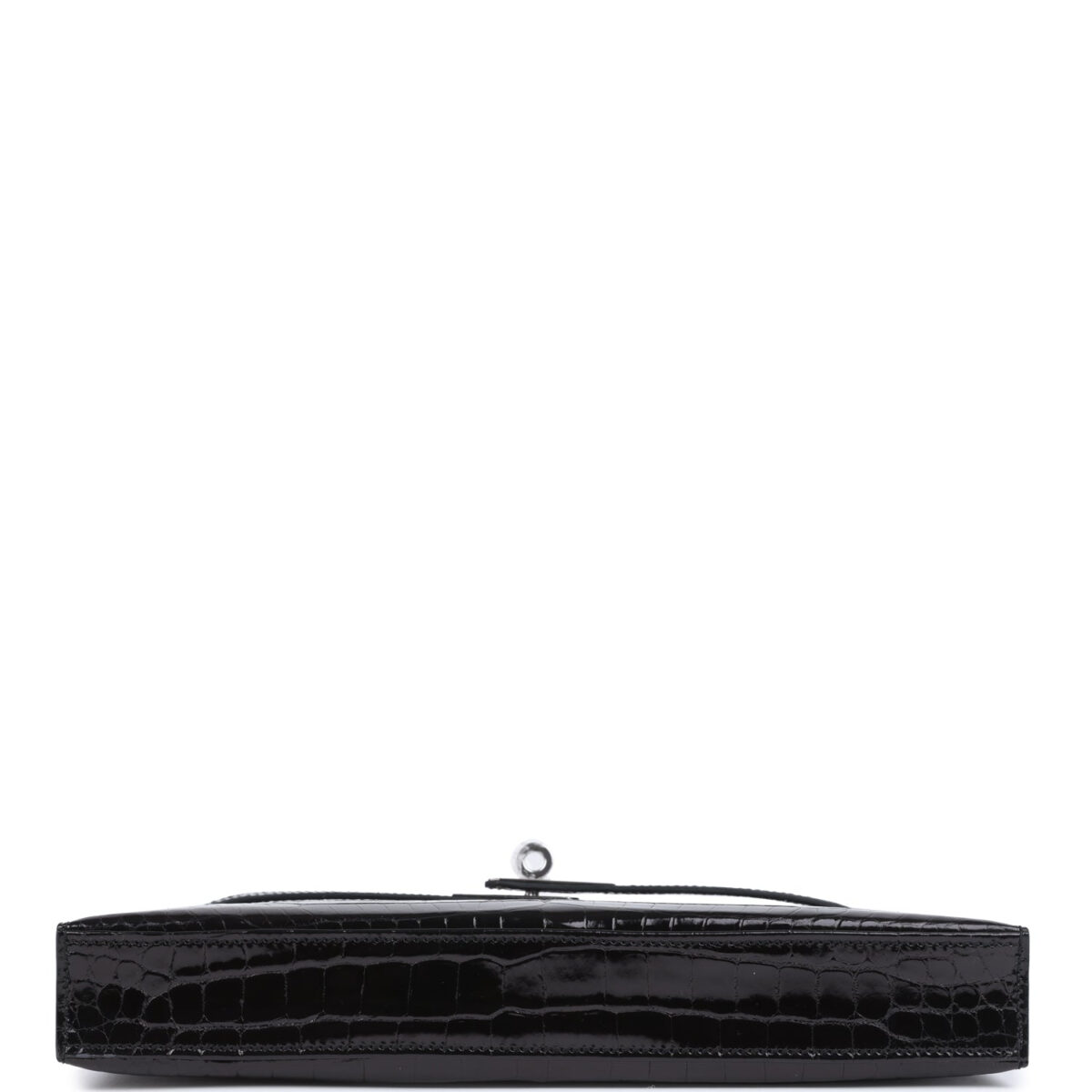Hermes Kelly Elan Black Shiny Porosus Crocodile PHW — изображение 6