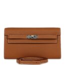 Hermes Kelly Wallet To Go Gold Epsom PHW