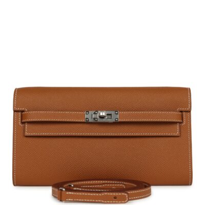 Hermes Kelly Wallet To Go Gold Epsom PHW