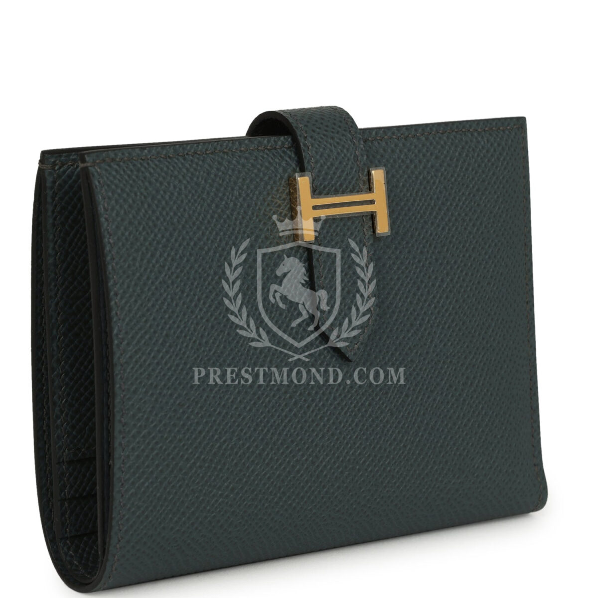 Hermes Bearn Compact Wallet Vert Fonce Epsom GHW — изображение 2