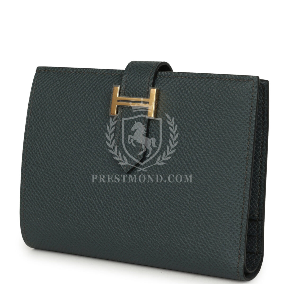 Hermes Bearn Compact Wallet Vert Fonce Epsom GHW — изображение 3