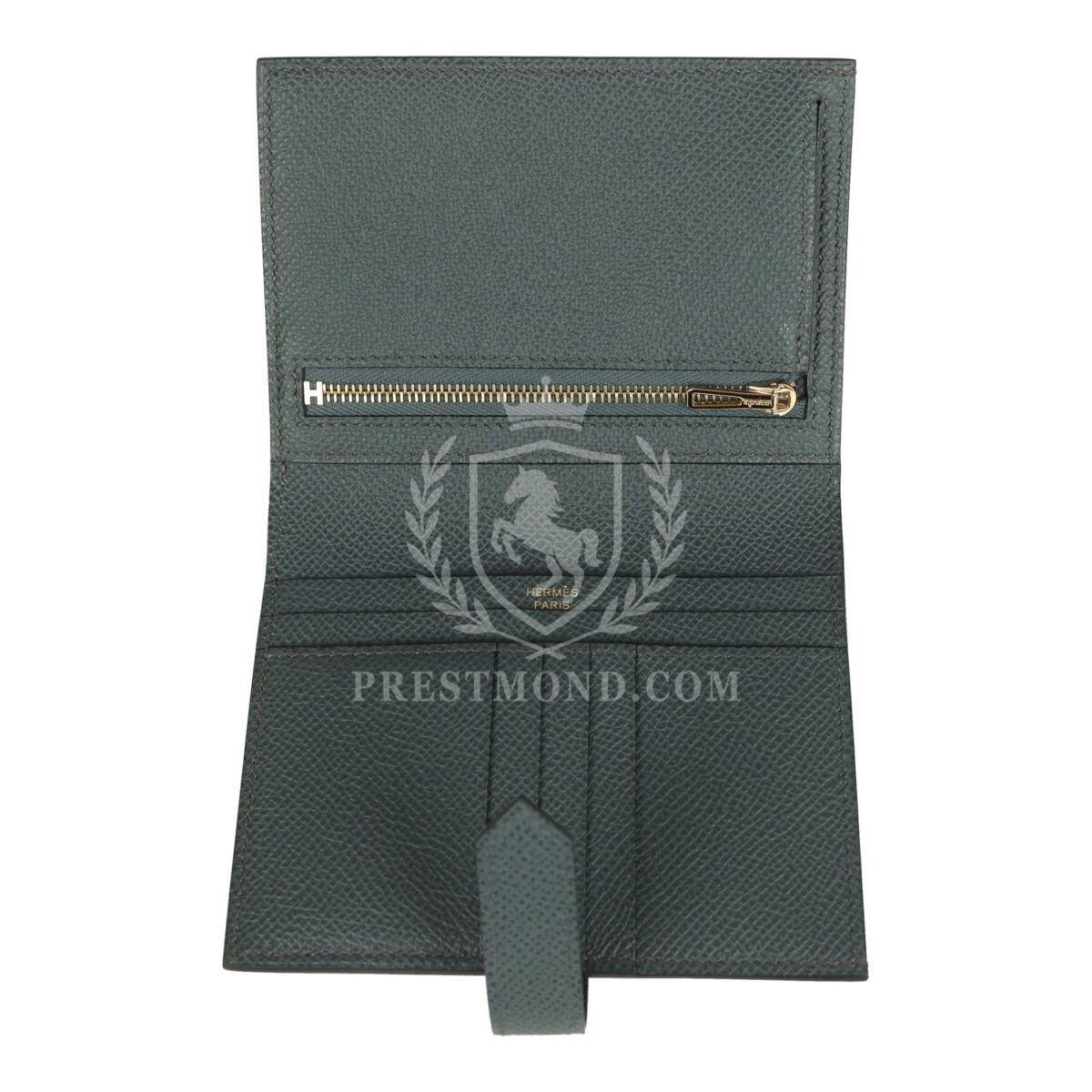 Hermes Bearn Compact Wallet Vert Fonce Epsom GHW — изображение 7