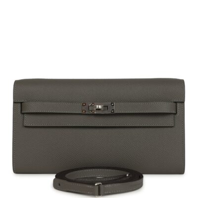 Hermes Kelly Wallet To Go Gris Meyer Epsom PHW