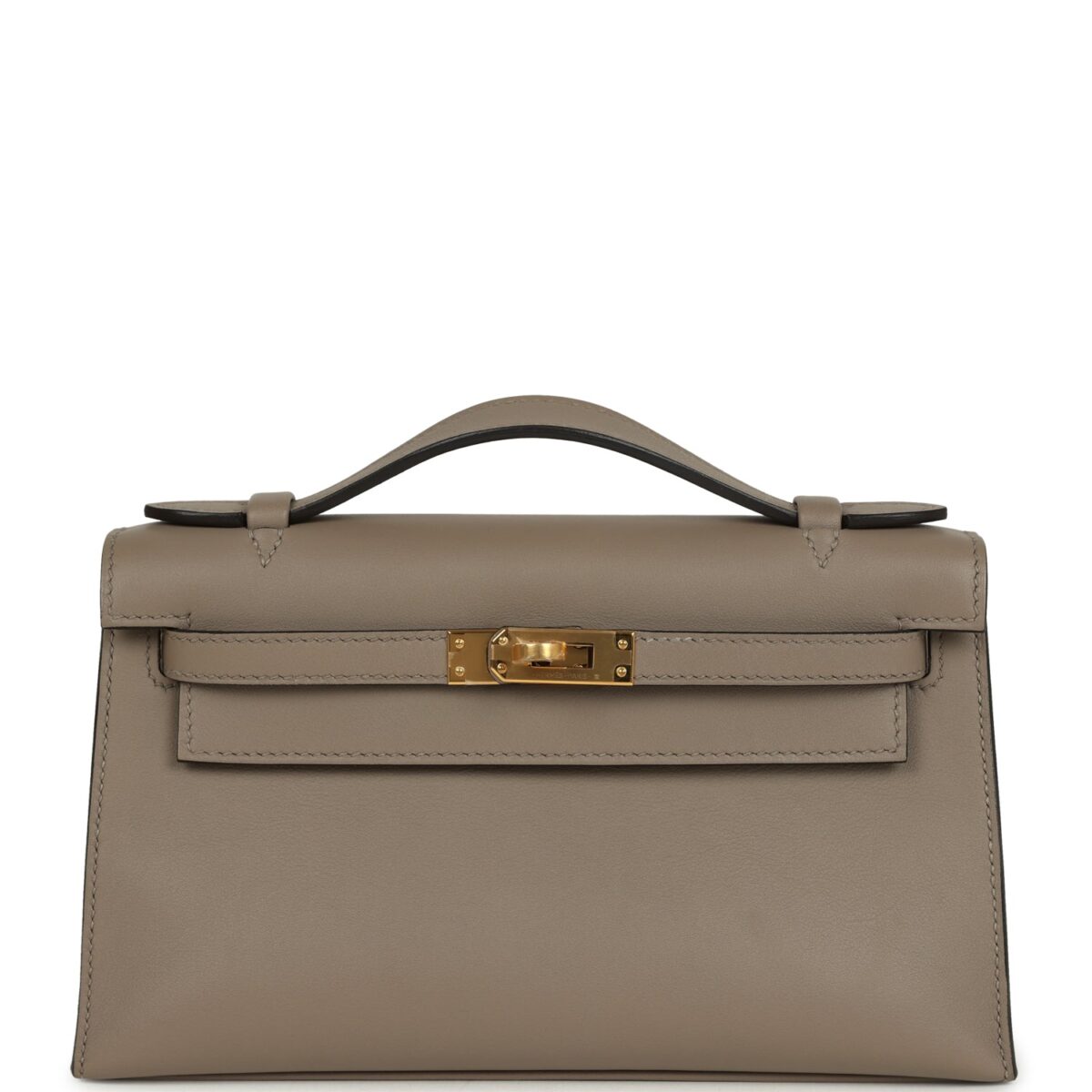 Hermes Kelly Pochette Gris Asphalte Swift GHW
