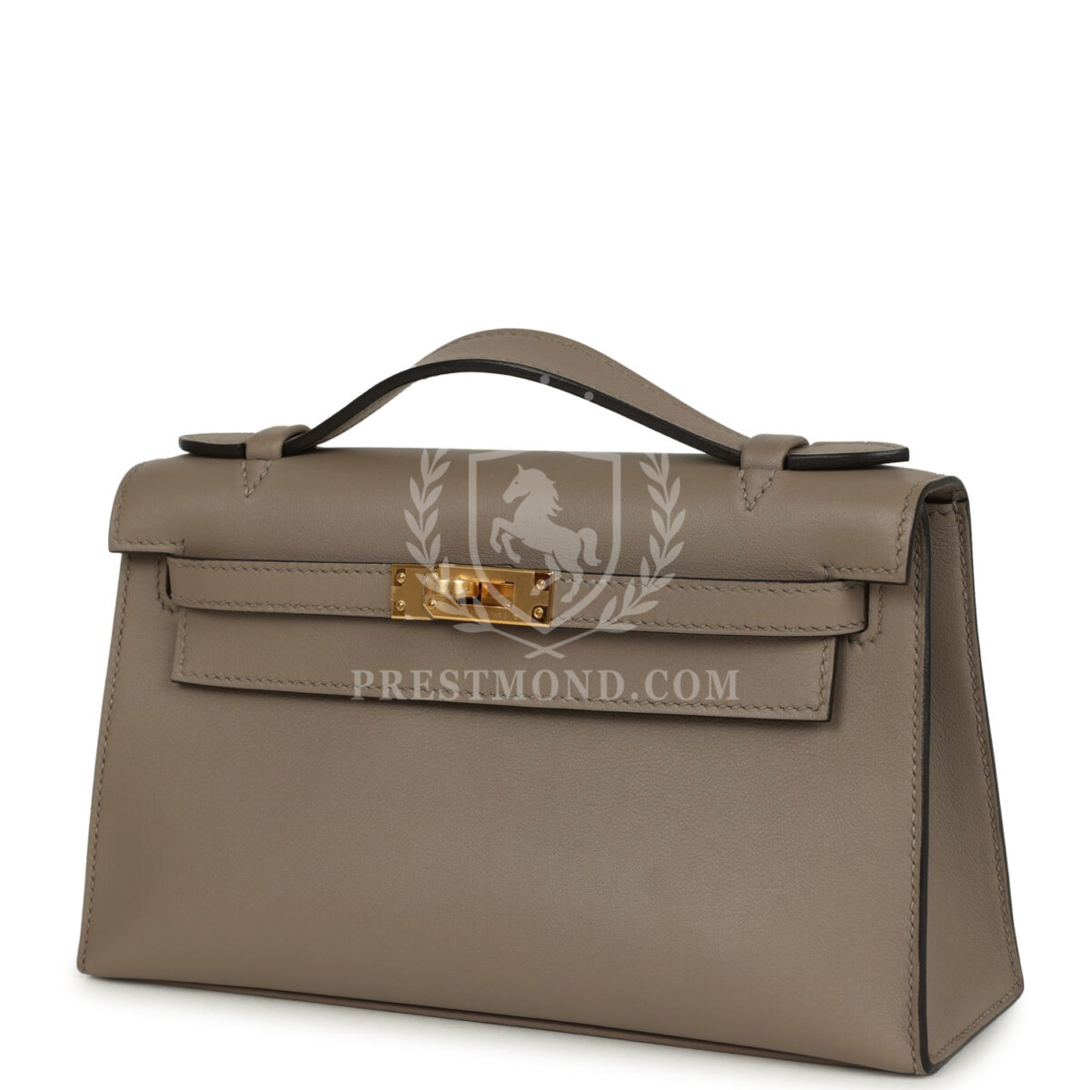 Hermes Kelly Pochette Gris Asphalte Swift GHW — изображение 5