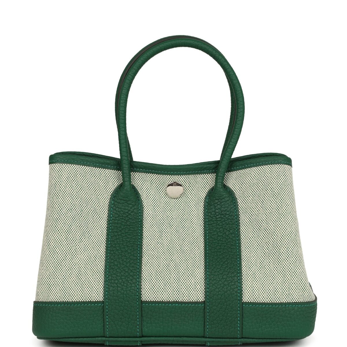Hermes Garden Party Neo 23 Vert Moyen-Ecru Toile H Canvas and Vert Moyen Negonda PHW