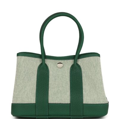 Hermes Garden Party Neo 23 Vert Moyen-Ecru Toile H Canvas and Vert Moyen Negonda PHW