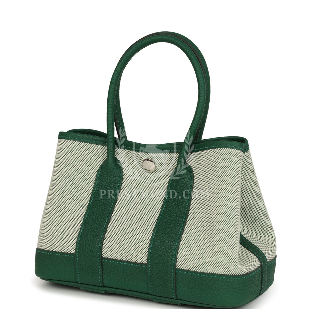 Hermes Garden Party Neo 23 Vert Moyen-Ecru Toile H Canvas and Vert Moyen Negonda PHW — изображение 5